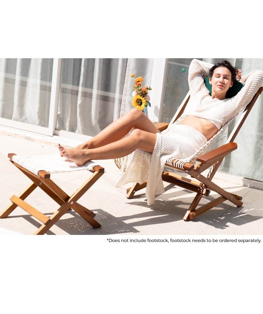 Rope Folding Captain Patio Rocker - Image 3