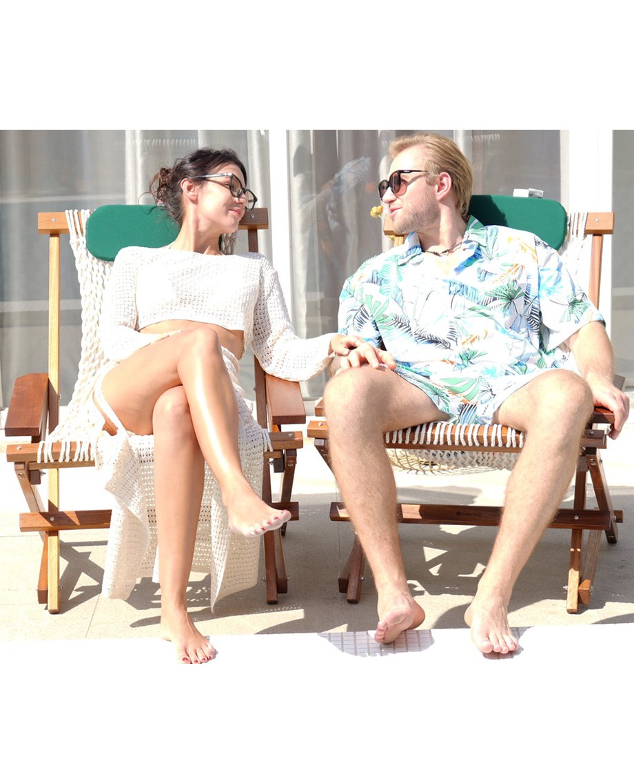 Solid wood patio rocker chair