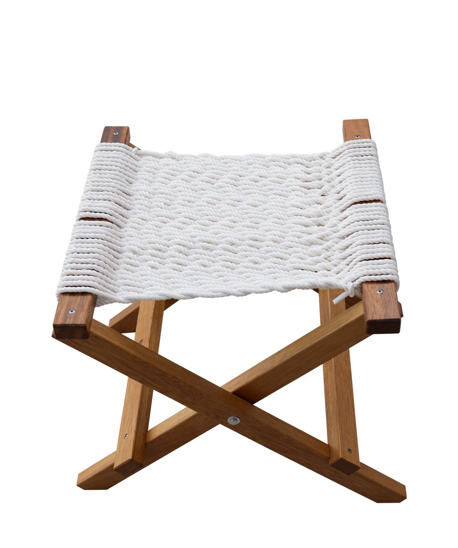 Rope folding footstool