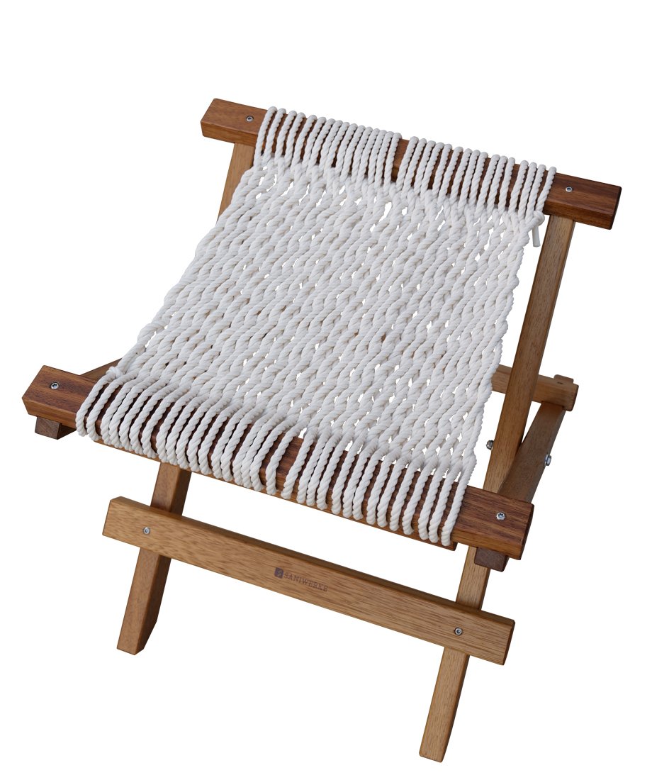 Foldable patio solid wood footstool