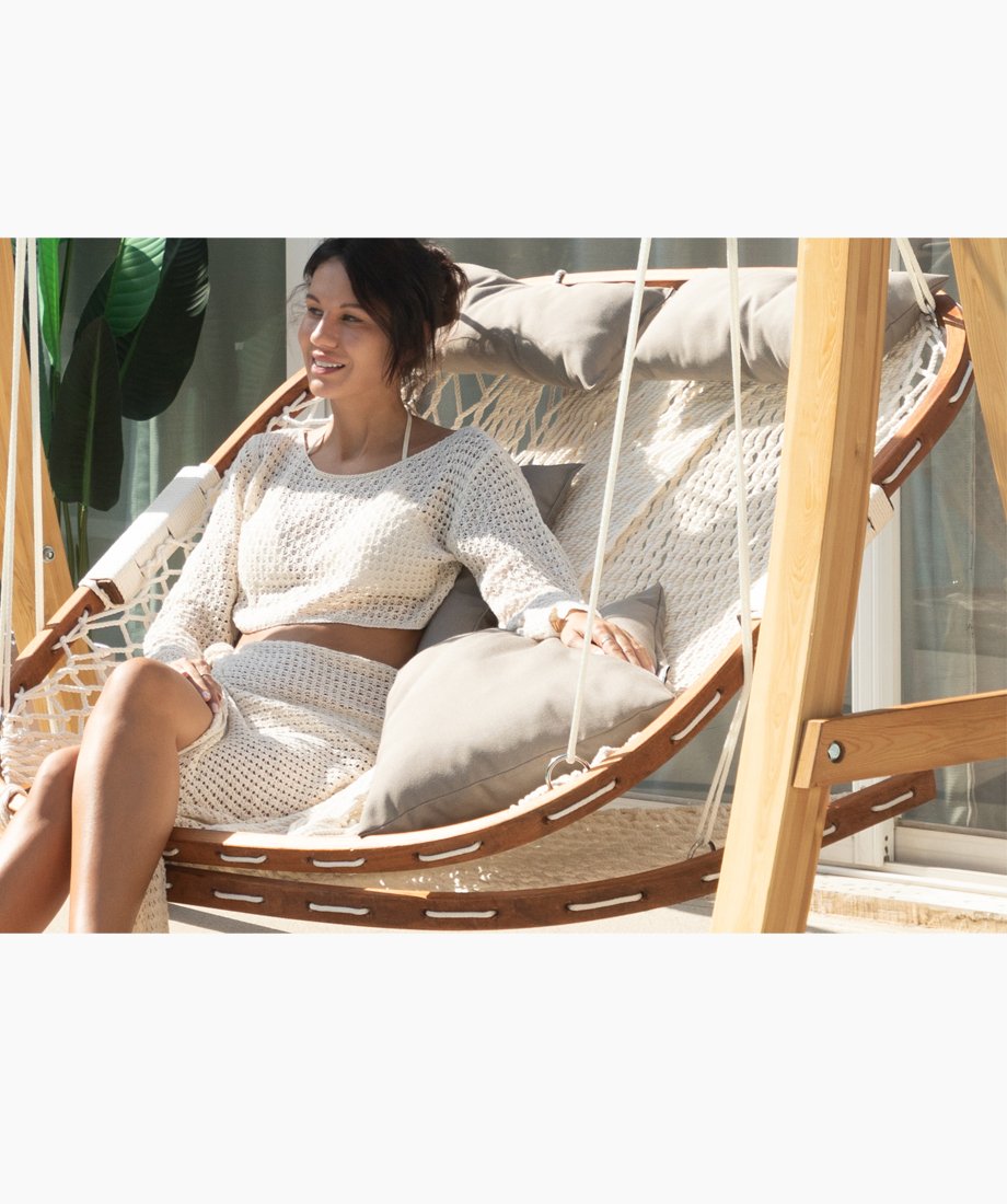 Rope Porch Swing (Canvas Taupe) - Image 3
