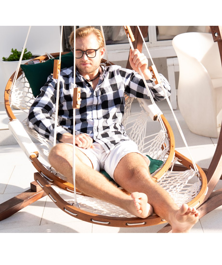 Forest Green Pillow Footrest Saniwerke Lounge Hammock - Image 3