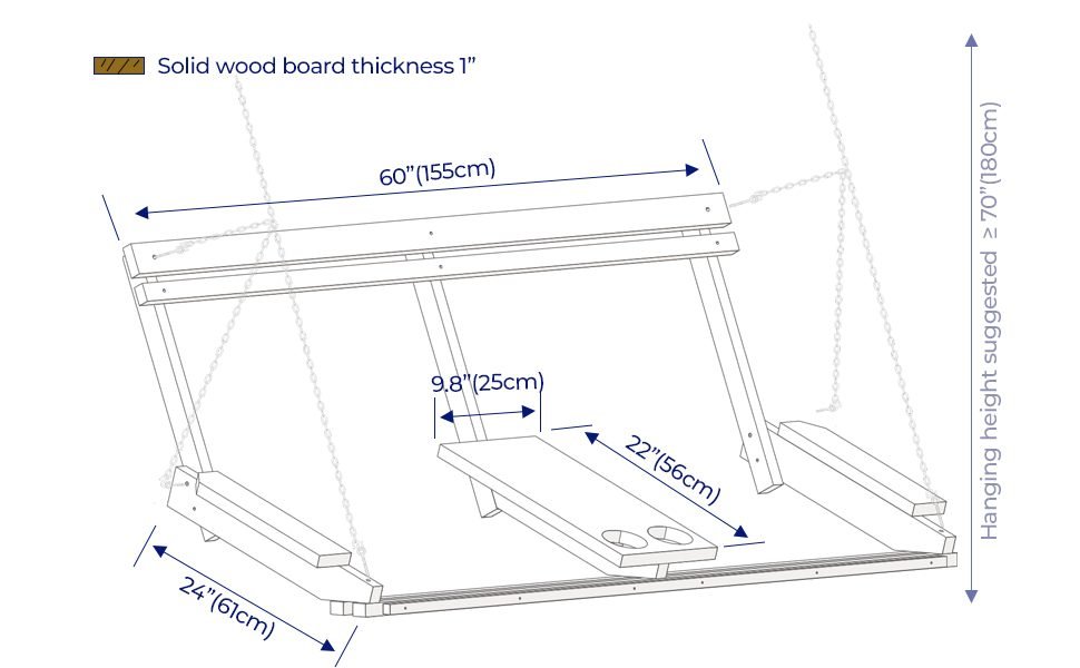 SCH05 Porch Swing Dimensio SCH05 Porch Swing Dimension